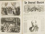an old book with pictures of people in it