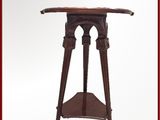 une image représentant une table en bois surmontée d'une étagère
