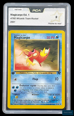 une image d'une carte Pokémon dans un étui en plastique