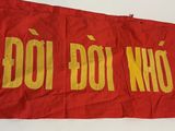 an old red and yellow banner with the words don ' t do what you do written on it