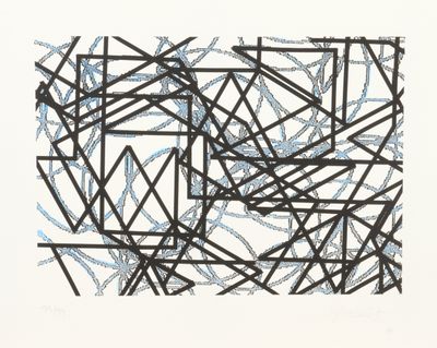 an image of a black and white drawing of a square with lines