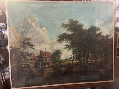 une image d'un tableau sur un chevalet dans une pièce