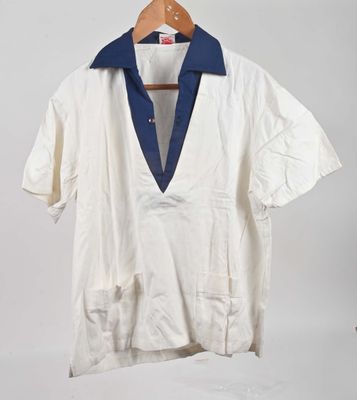 Super Sport Torino Maillot de sport blanc à col bleu, deux p…