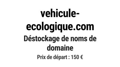 Nom de domaine vehicule-ecologique.