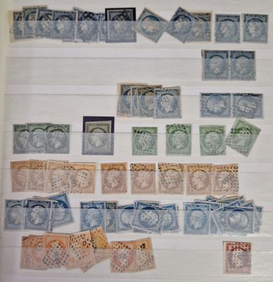 a picture of a collection of stamps on a wall
