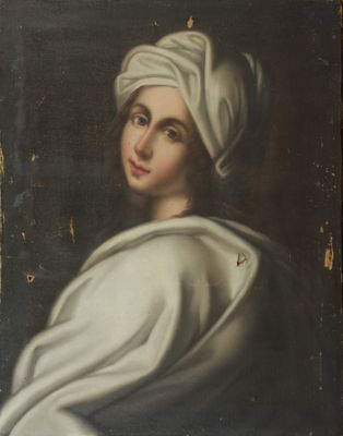 portrait d'une femme portant un turban blanc