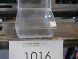 a plastic container with a number on it sitting on a table