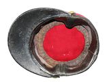 a black hat with a red circle on it