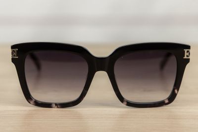 a close up of a pair of sunglasses on a table