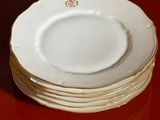 five plates stacked on top of each other on a table