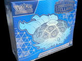 a box that has a blue and white design on it