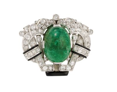 an emerald and diamond ring
