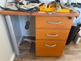 a picture of a desk with a bunch of tools on top of it