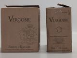 two boxes of vergoobi wine sitting on a table