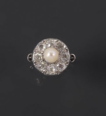 an antique pearl and diamond ring