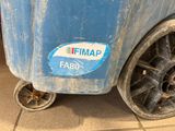 a close up of the rims of a blue car