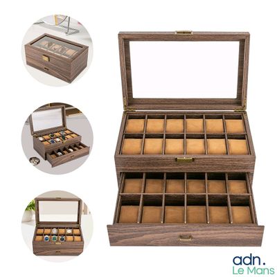 an image of a wooden jewelry box with many compartments and compartments