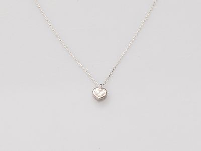 Chaîne en platine 900°/°°, à maille forçat et pendentif en p… - Photo 1