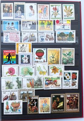 a picture of a collection of stamps on a wall