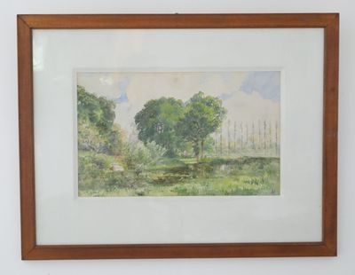 École du début du XXe siècle Paysage au marais