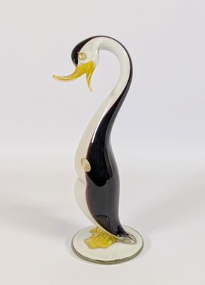MURANO, vers 1950, sujet animalier en verre filé, avec étiqu…