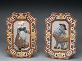 paire de portraits en porcelaine allemande du XIXe siècle représentant un berger et une bergère