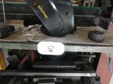 an image of a welding helmet on a workbench