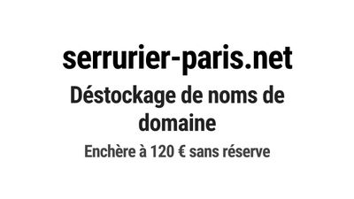 Nom de domaine serrurier-paris.