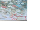 a painting on the wall of a room with a painting on it