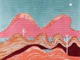 tableau représentant un paysage désertique avec un arbre solitaire au premier plan