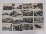 an old photo of a bunch of pictures of people and a blimber