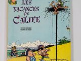 Bande dessinée française pour enfants intitulée « Les vacances de Galle », avec un dessin représentant un homme lançant un balai fixé à un manche