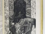 a book with a picture of a man and a fish