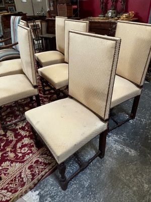 lot de six chaises de salle à manger rembourrées avec dossier rembourré