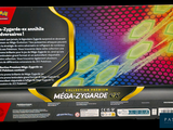 a box of pokemon mega - zydarde on display
