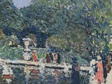 une image représentant un tableau où l'on voit des personnes se promener dans un parc