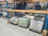 a large amount of items on the shelves in the warehouse