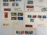 Plusieurs types de timbres sont présentés sur un fond blanc