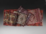 three pieces of rugs are stacked on top of each other