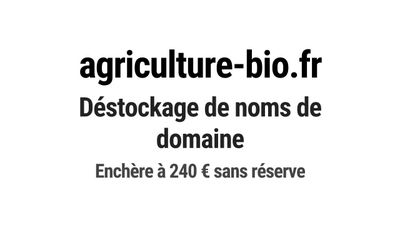 Nom de domaine agriculture-bio.