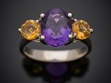 un améthorate, une citrine et une bague en citrine