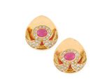 an image of a pair of pink and white diamond earrings