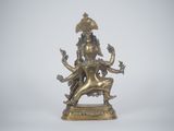an image of a bronze statue of a woman on a horse