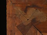 a piece of wood that has been cut in half