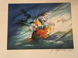 a painting of a bunch of flowers in a vase