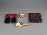two cell phones and a banana on a table
