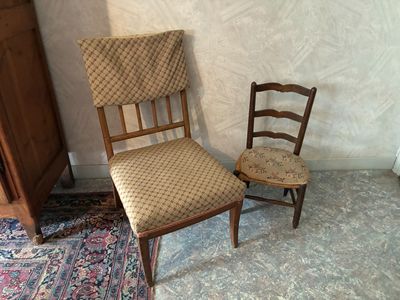 Chaise en bois en bois naturel, à dossier ajouré rectangulai…