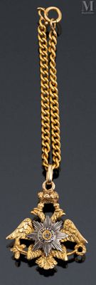 an image of a gold and silver necklace with a cross on it