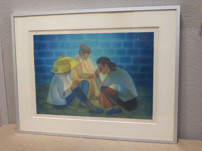 TOFFOLI (1907-1999) "Les 3 personnages devant un mur" lithog…