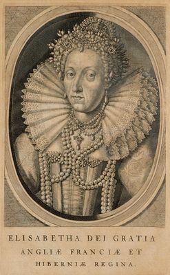 une gravure représentant le portrait d'une femme portant des perles et des perles